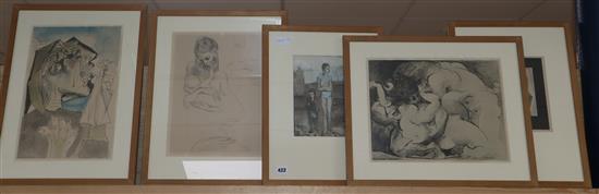 After Picasso, seven assorted prints, largest 29 x 37cm